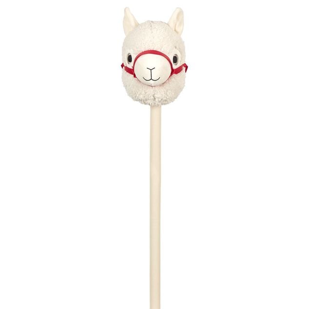 Lama &agrave; chevaucher Choux Bidou beige lani&egrave;re rouge