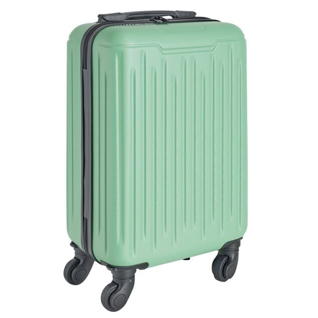Valise cabine 26L lowcost trolley 4 roulettes amovibles plastique ABS vert