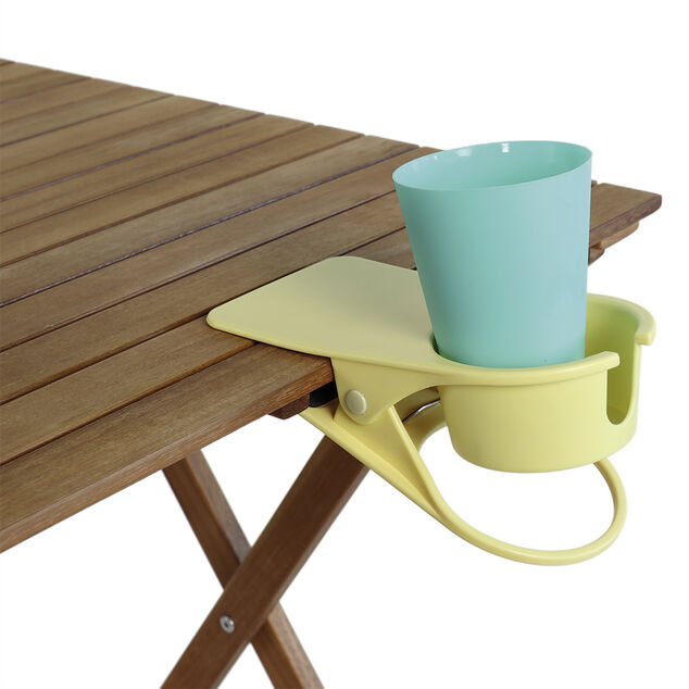 Porte-verre à clipser plastique jaune 20x9xH10cm