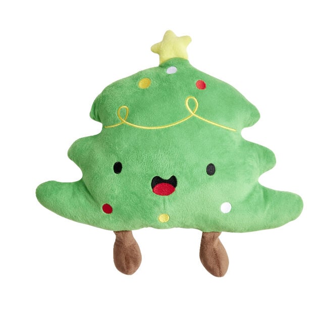 Coussin No&euml;l forme sapin vert 35x43cm