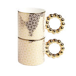 Lot de 2 mugs 30cl design chic rose et dor&eacute;