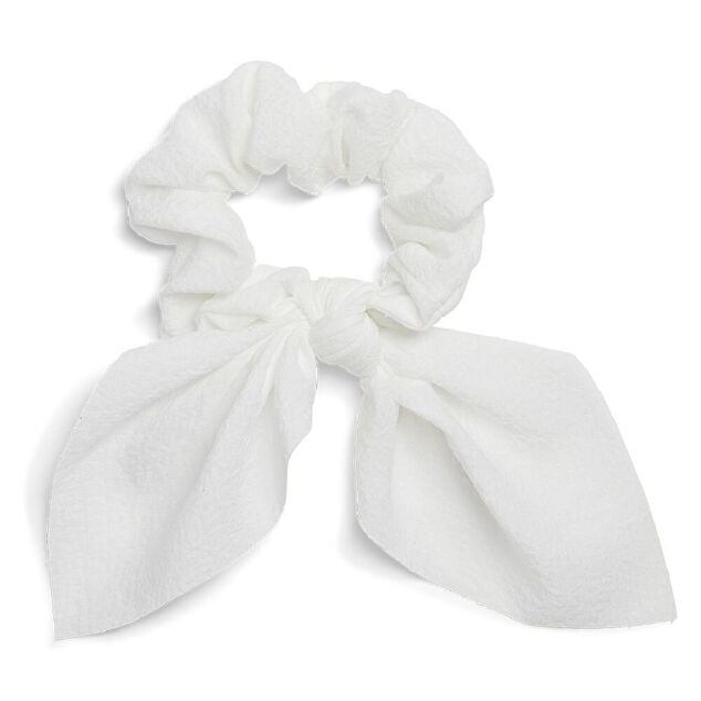Chouchou foulard satin&eacute; blanc