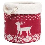 Pani&egrave;re de rangement style chaussette de No&euml;l rouge et blanc &Oslash;30xH30cm