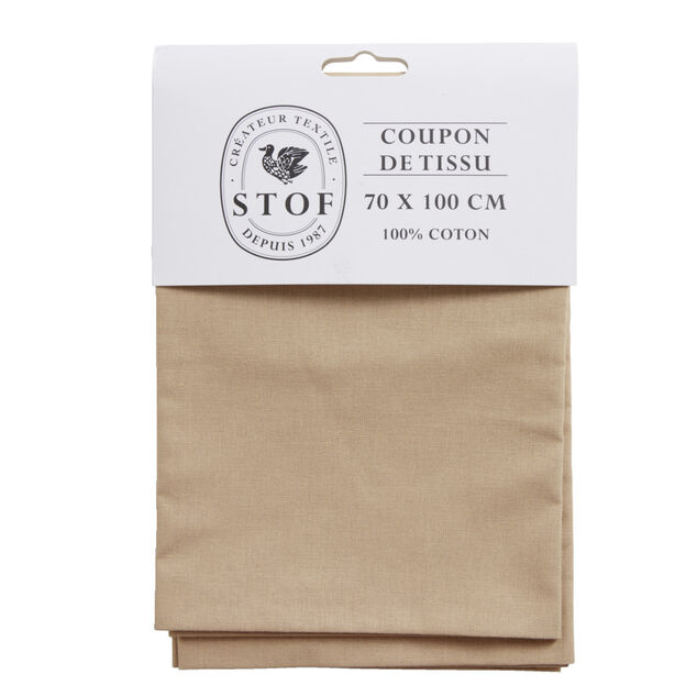 Coupon tissu coton 70x100cm beige