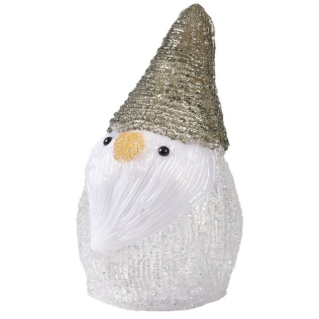 P&egrave;re-No&euml;l lutin lumineux acrylique H17cm 10 LED blanc chaud