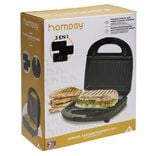 Appareil à croque monsieur 3en1 gaufre et grill 750W