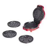 Mini gaufrier noir 5en1 avec 4 plaques interchangeables 13x19cm