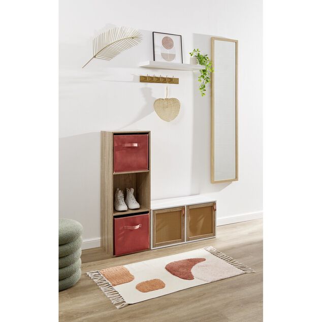Porte cannage Box Cube 32,2x32,2x1,2cm bois marron
