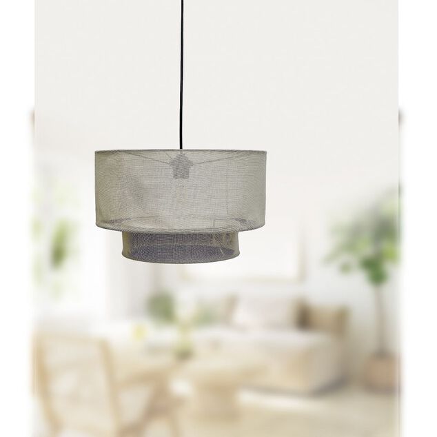Suspension avec abat-jour en lin beige &Oslash;40 cm