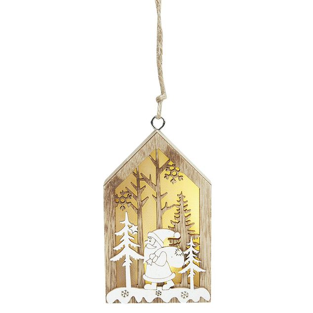 Maison lumineuse en bois &agrave; suspendre, 4 mod&egrave;les