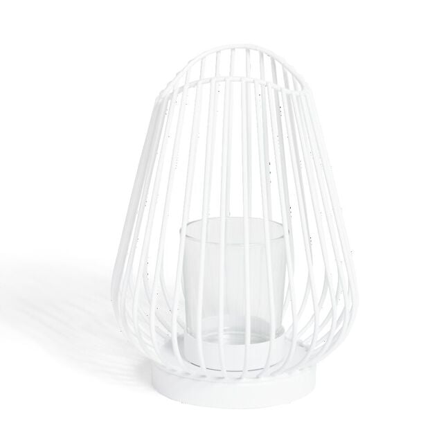 Bougeoir blanc &Oslash;12xH17,5cm