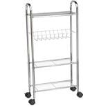 Desserte de salle de bains 4 niveaux métal gris