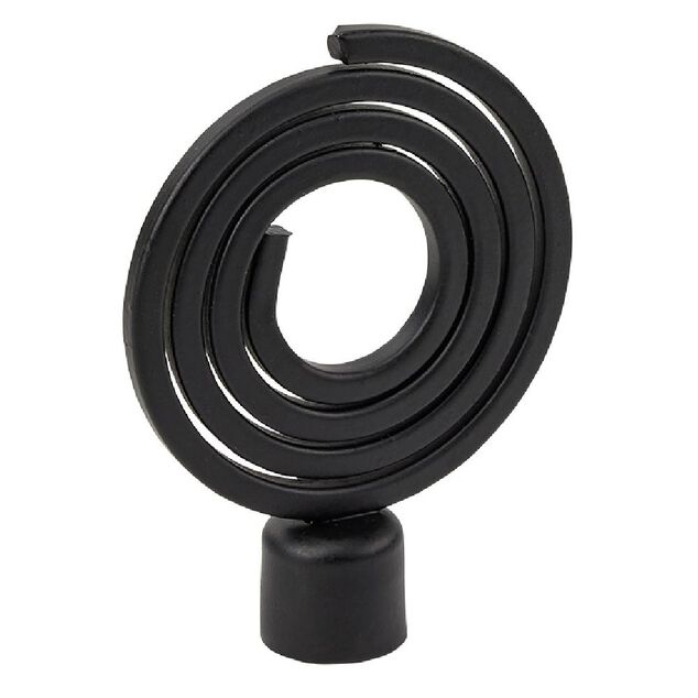 Embout tringle &agrave; rideau &Oslash;16 mm m&eacute;tal forme spirale noir mat x2