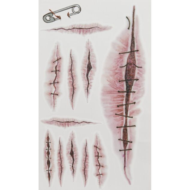 Kit tatouages cicatrices Halloween (4 mod&egrave;les)