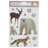 Décoration fenêtre Noël électrostatique animaux d'hiver