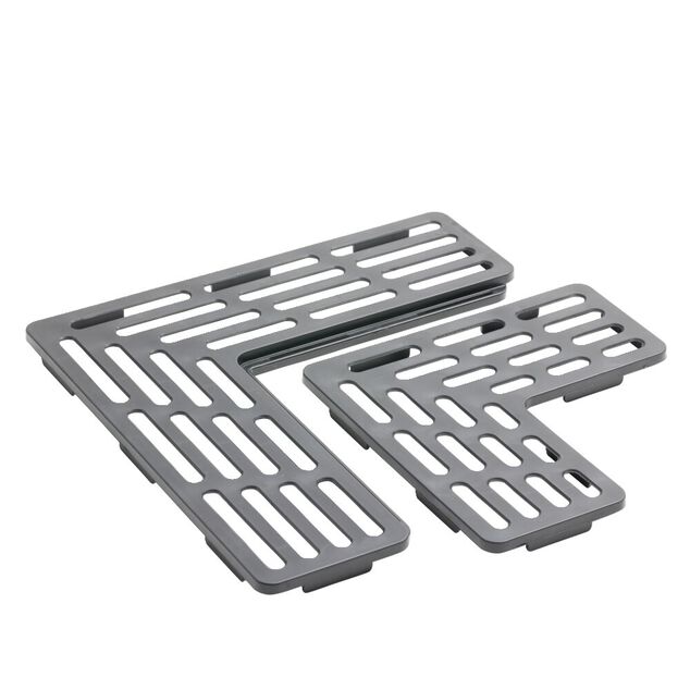 Égouttoir pour fond d'évier multifonction silicone gris 28,5x28,5xH5cm