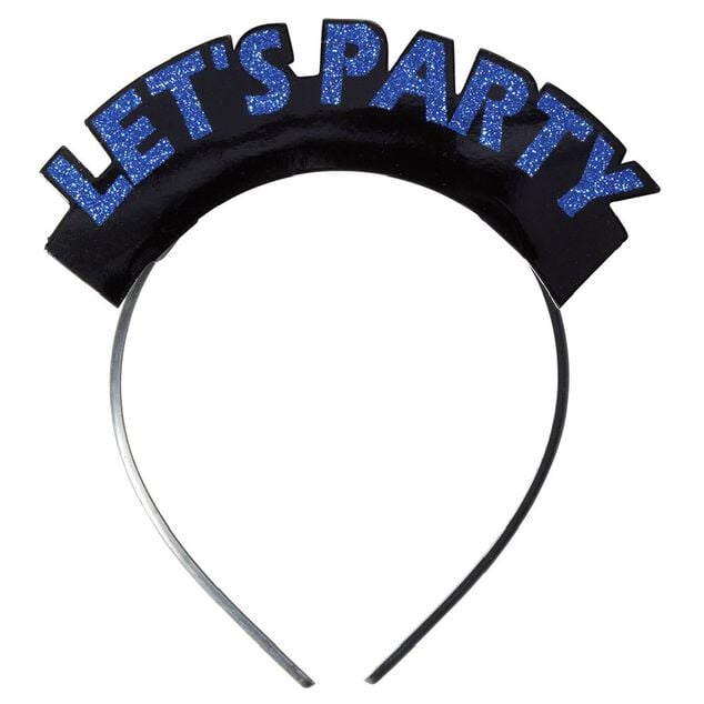 Serre-t&ecirc;te avec inscription LET'S PARTY gris argent&eacute;