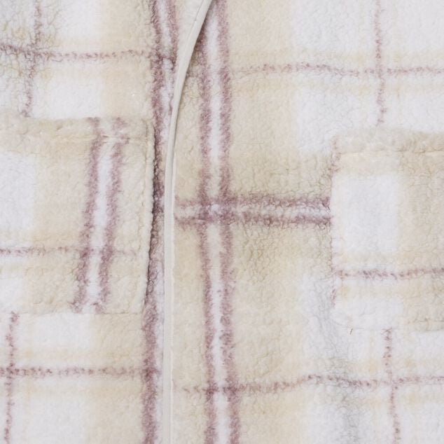 Plaid pull gilet motif carreau 70x80cm (2 mod&egrave;les)