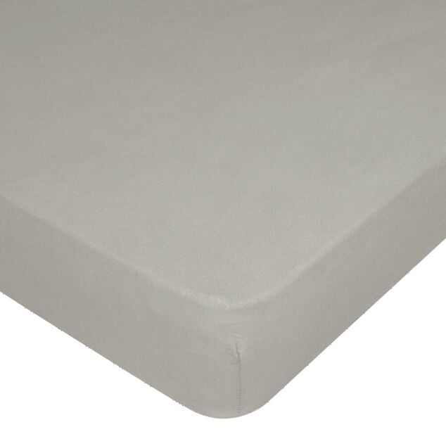 Drap housse spécial matelas gonflable gris 100% jersey 145x190cm