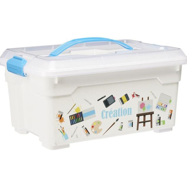 Bo&icirc;te de rangement motif loisirs cr&eacute;atifs 12L