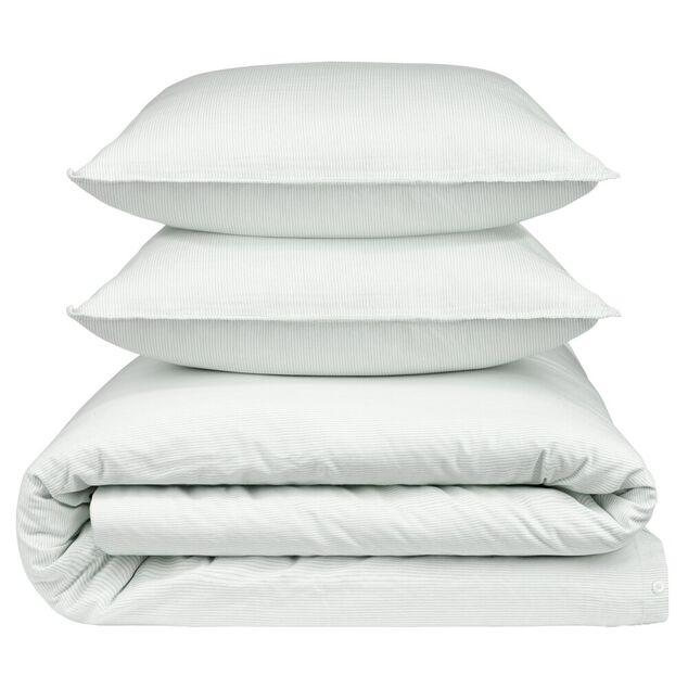 Parure de lit 2 personnes 220x240cm gaze de coton rayures (3 mod&egrave;les)