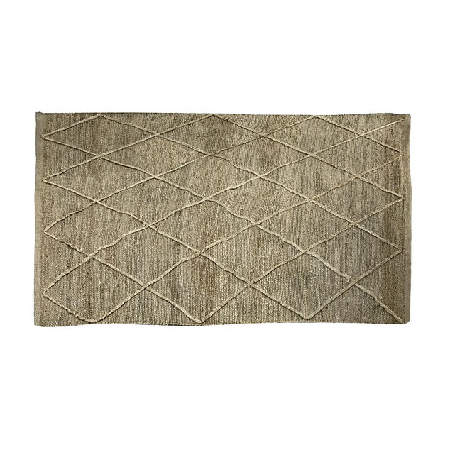 Tapis rectangulaire coton tuft&eacute; marron 120x170 cm