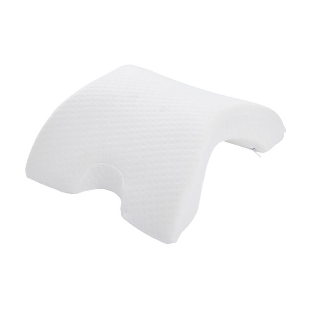Coussin m&eacute;moire de forme oreiller incurv&eacute; blanc 36x30xH13cm