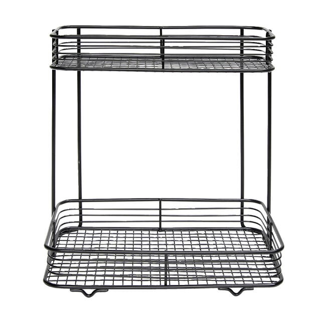 &Eacute;tag&egrave;re double &agrave; poser en m&eacute;tal 25,5x14,5xH25cm