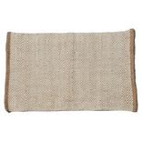 Tapis rectangulaire jute beige blanc 60x90 cm