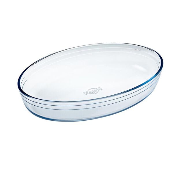 Plat &agrave; four ovale transparent