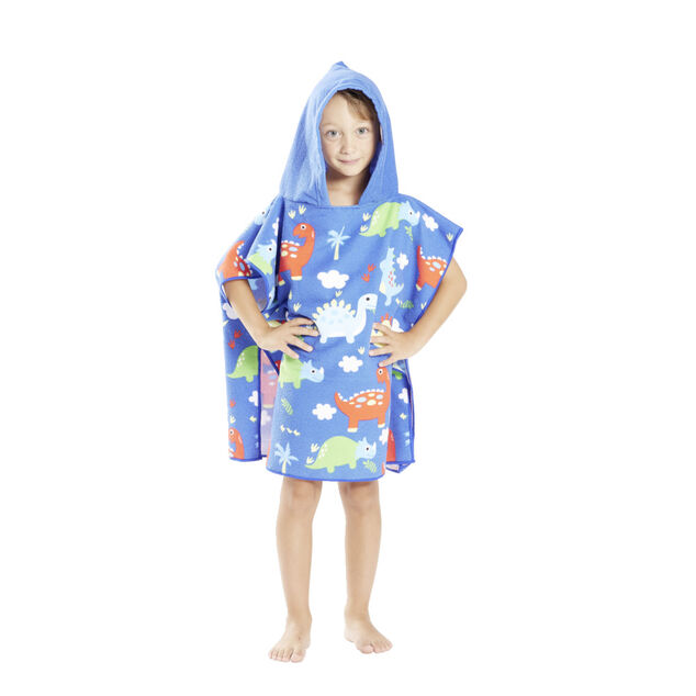 Poncho sortie de plage enfant avec capuche motif poulpe 60x60xH120cm