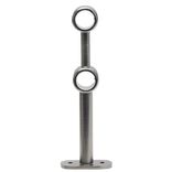 Support double extensible m&eacute;tal gris pour tringle &Oslash;2xL17,5/20cm