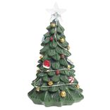 Sapin de Noël décoratif lumineux en polyrésine Ø8xH13cm