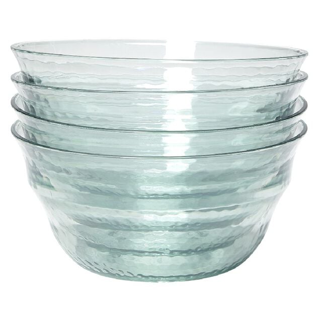 Lot de 4 coupelles en plastique effet martel&eacute;