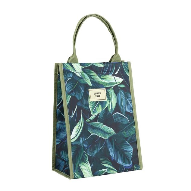 Sac isotherme 13L motif feuillage exotique vert 24x15xH33cm
