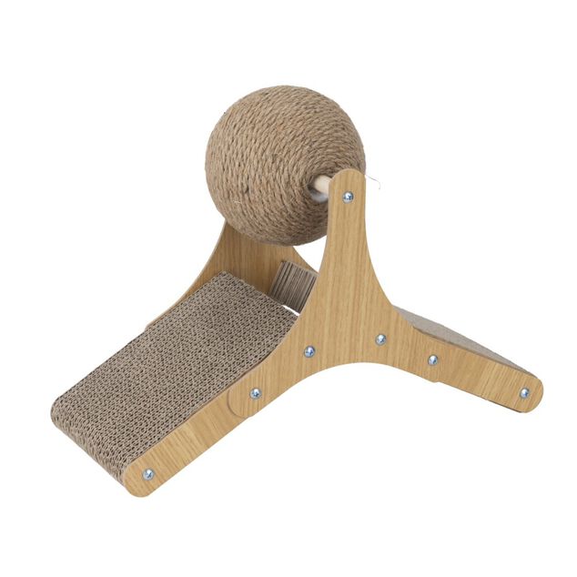 Griffoir pour chat en carton et boule en jute 36x26xH16cm
