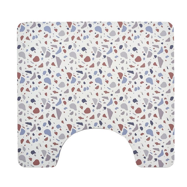 Contour WC PVC motif terrazzo blanc marron bleu 49,5x15cm
