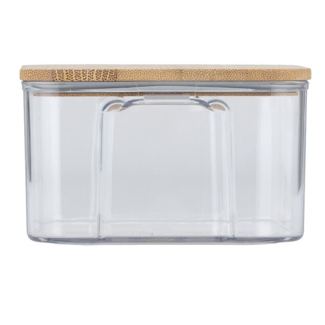 Bo&icirc;te de conservation x8 plastique et couvercle bambou 370/680/950/1300/1800ml