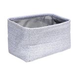 Panière de rangement rectangulaire tissé gris 22x15xH12cm