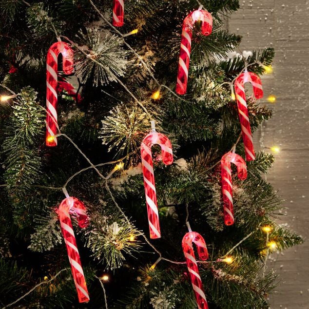 Guirlande lumineuse solaire sucre d'orge 20LED blanc froid 3,8m