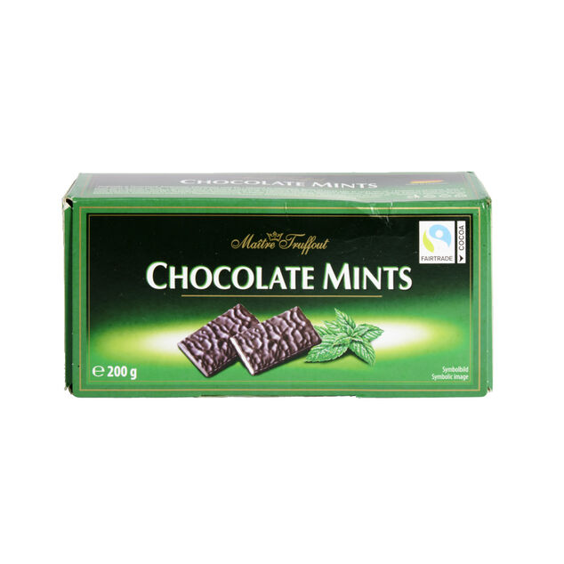 Chocolats noir fourr&eacute;s &agrave; la cr&egrave;me de menthe 200Gr