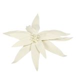Fleur de No&euml;l velours blanche &agrave; clipser L25cm