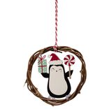 Mini couronne Noël à suspendre en bois Ø9 cm
