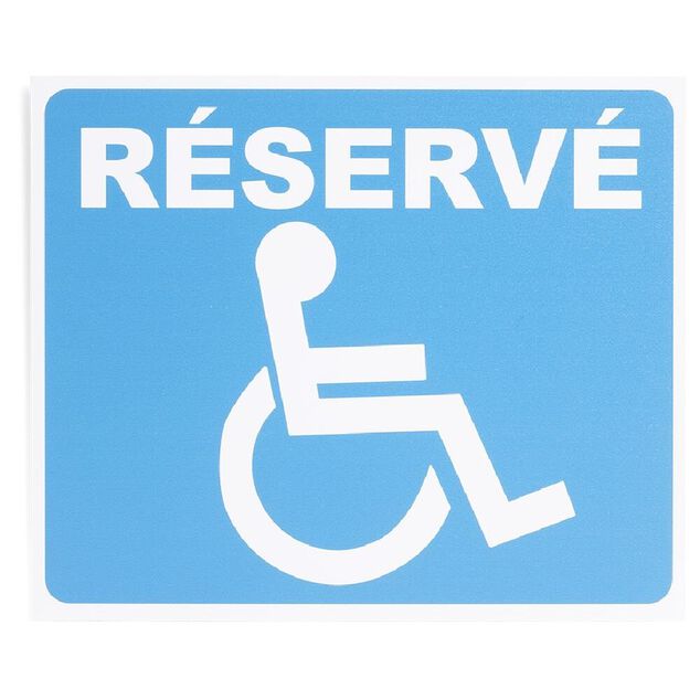 Plaque signalétique "Réservé, mobilité réduite" - 24x20 cm