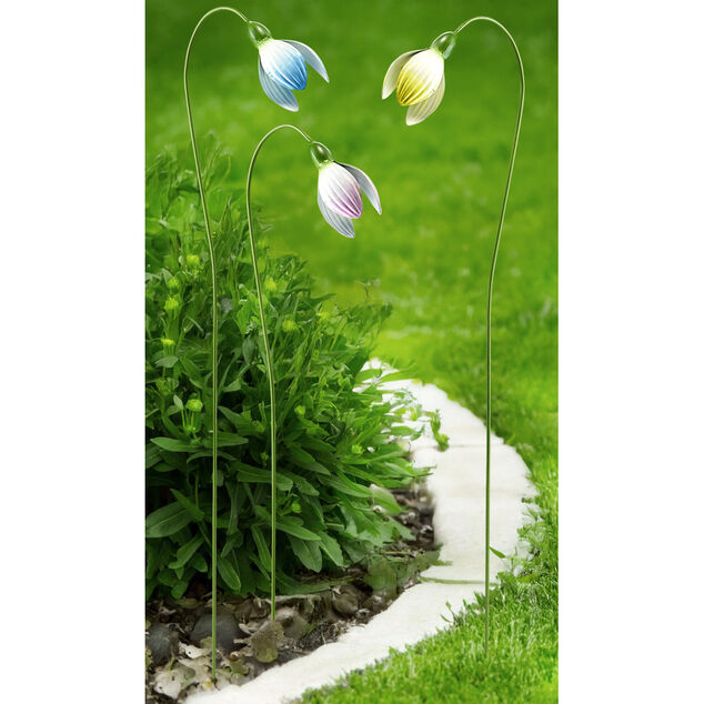 Fleur m&eacute;tal &agrave; planter lotus H60cm (3 mod&egrave;les)