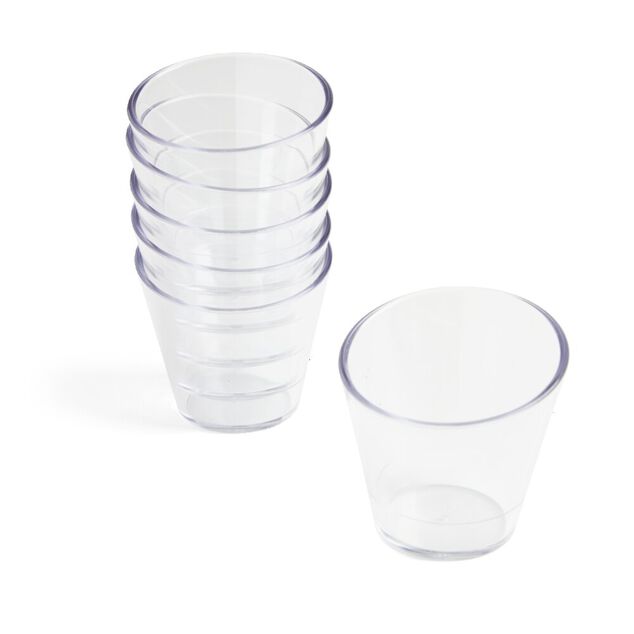 Lot de 6 verrines 100ml plastique transparent &Oslash;6,9xH6,7cm