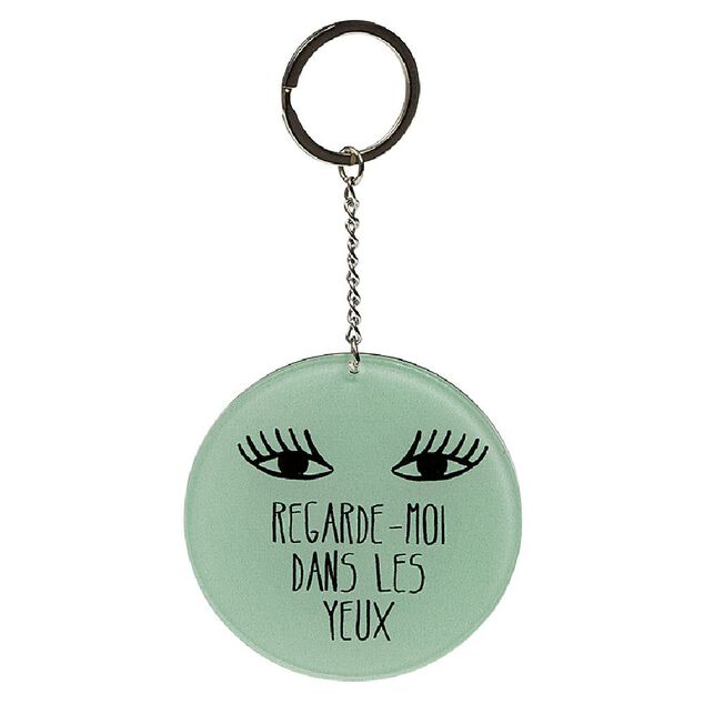 Porte clé miroir avec inscription message