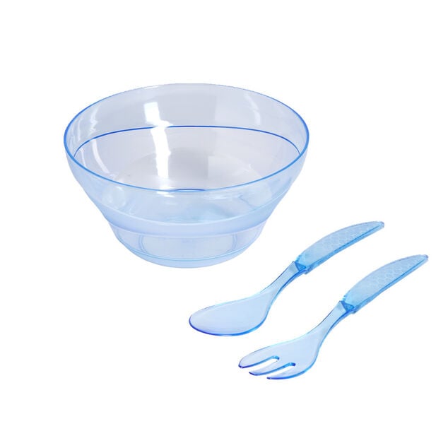 Saladier plastique &Oslash;25cm avec couverts &agrave; salade - 3 mod&egrave;les