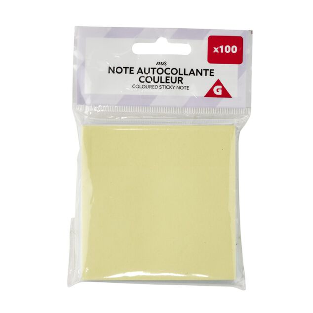 Note autocollante repositionnable 100 feuilles couleurs 8x10,5cm