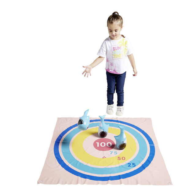 Tapis jeu de cible XL avec requins 1x1m